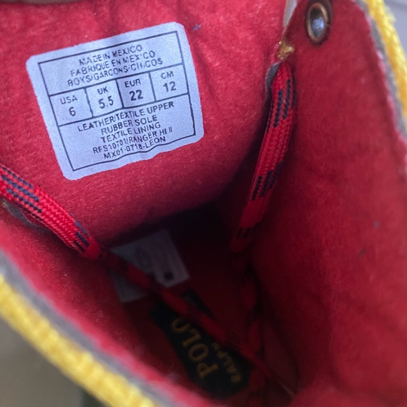 Polo Ralph Lauren Yellow/ Navy Toddler Boots- SZ 6 C - Picture 7 of 11
